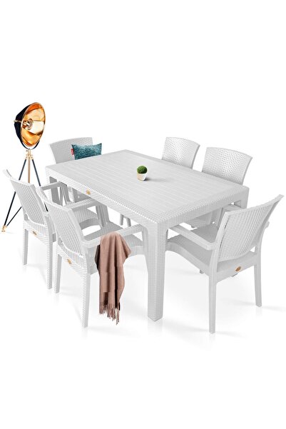 nar sokağı Zeugma 90x150 Cm Camsız Rattan Bahçe Balkon Masa Takımı