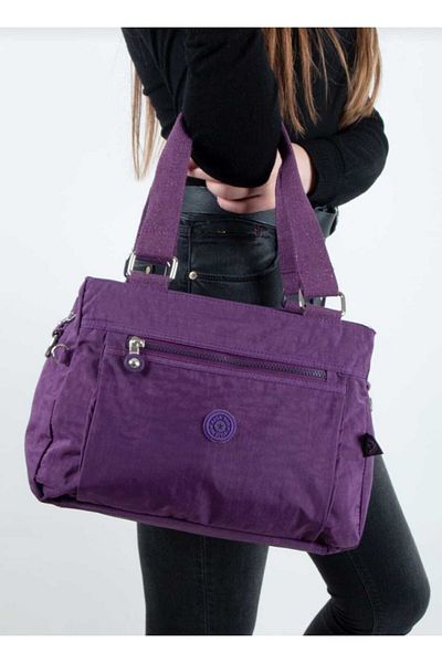 MEGA ÇANTA Geantă de damă violet Kipling cu mâner impermeabil