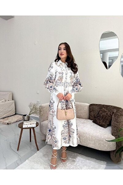 WellWay فستان قماش أطلس حجري (يشمل الحزام)