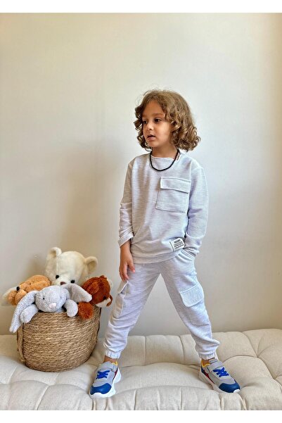 YİGİT BUTİK Костюм для хлопчика з вафельної тканини з довгим рукавом