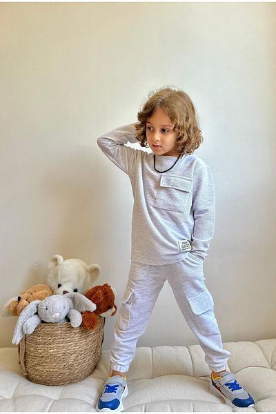 YİGİT BUTİK Boy's Waffle Fabric Long Sleeve Set