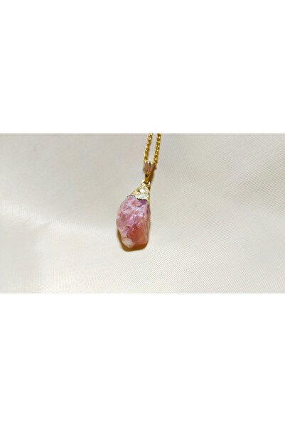 kuartz Ham Güneş Taşı Kolye. Uzman Tarafından Onaylanmış Test Edilmiştir