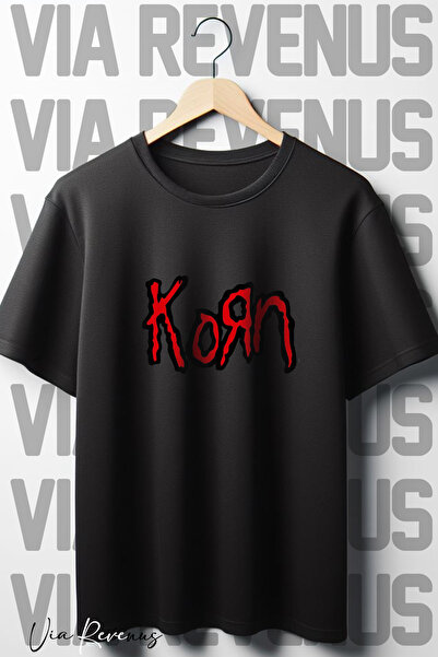 Vordevia Crna Oversize kroj Korn Štampano T-shirt
