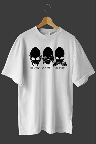 oneagılyazı Unisex Skull Printed Oversized t-shirt