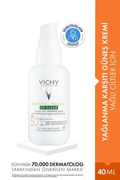 Vichy Capital Soleil UV Clear SPF50+ Sunscreen Suitable for Oily and Acne-Pro...