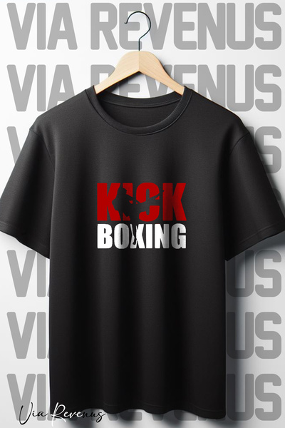 Vordevia Kick Boxing Baskılı Siyah Oversize T-Shirt