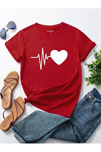 coolart Tricou Big Rhythm Heart - Tricou supradimensionat cu mânecă scurtă de...