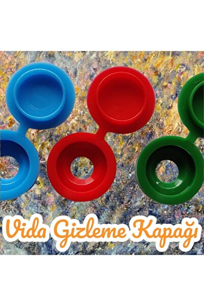 Hobi Demir Sanat 100 Adet Menteşeli Sarı Plastik Vida Kapağı, Vida Gizleme Ka...