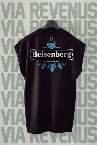 Vordevia Breaking Bad Heisenberg - Tricou sport negru imprimat pe spate, mâne...