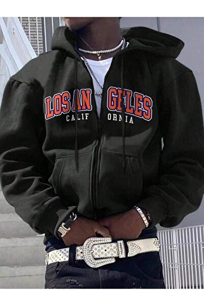 coolart Cardigan de iarnă unisex Losan Geles cu fermoar - Glugă oversize cu i...