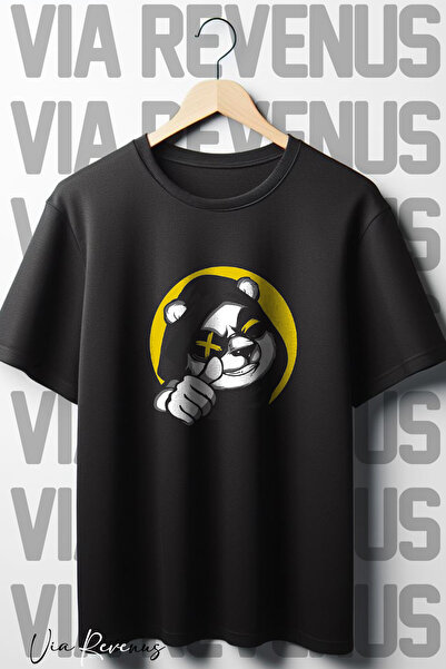 Vordevia Crna Oversize kroj Panda Štampano T-shirt