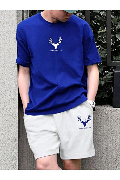 coolart Μπλουζάκι Lucky Deer - Sax Blue White Bottom Sort Team T-Shirt Combo ...