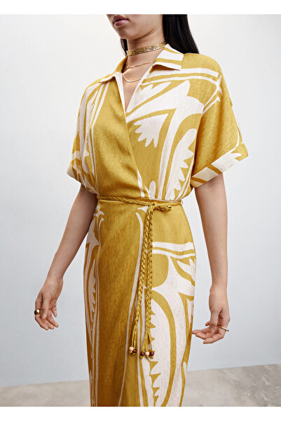 MANGO Hardal Rengi Kadın Elbise 47047140