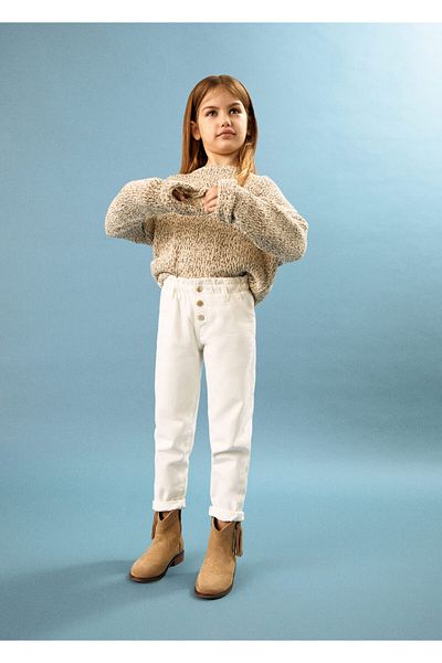 MANGO Pantaloni albi fete47014001