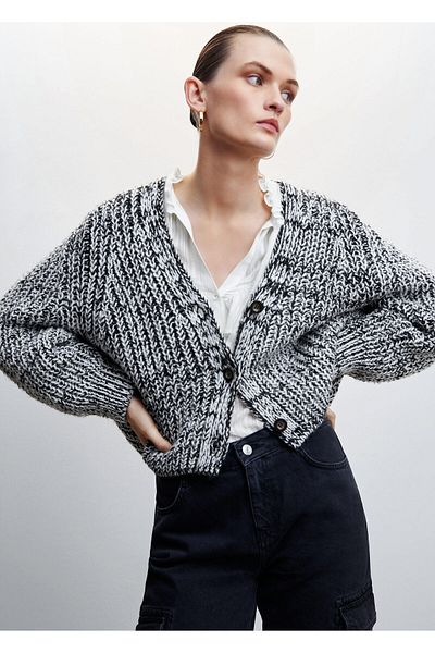 MANGO Woman Black Women's Cardigan37029100
