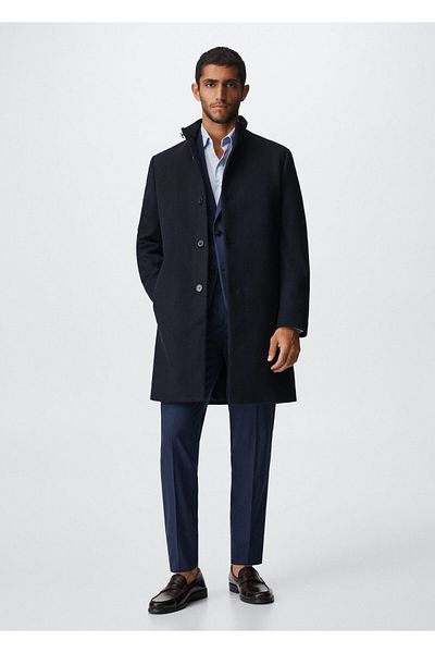 MANGO Man Marineblauer Herrenmantel37924001