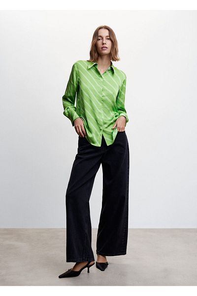 MANGO Woman Cămașă de damă verde Apple -47043254
