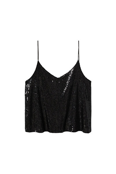 MANGO Woman Μαύρο γυναικείο μπουστάκι 37099084