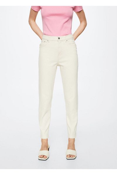 MANGO Woman Pantaloni de damă Off-White37000232