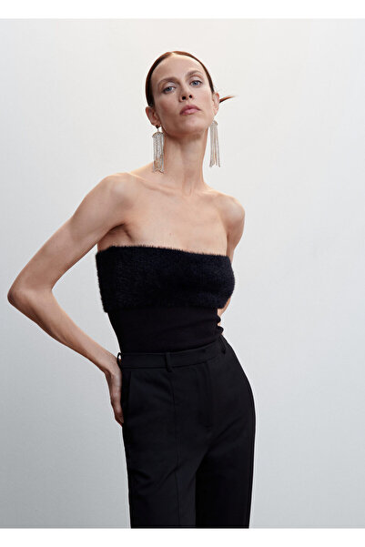 MANGO Woman Μαύρο γυναικείο μπουστάκι 37019105