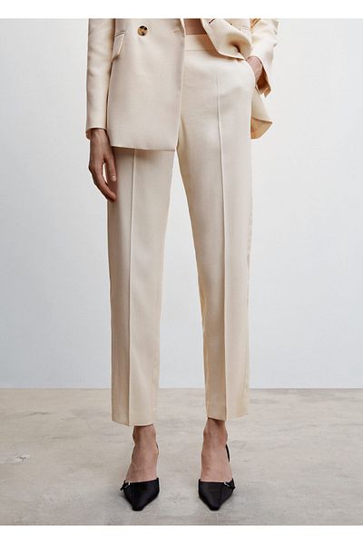 MANGO Beige Women's Trousers - Model47005671
