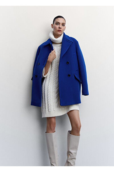 MANGO Woman Mavi Kadın Kaban 37036719