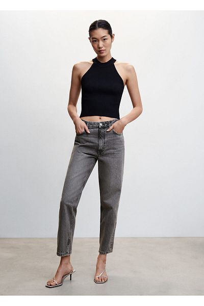 MANGO Gray Women's Trousers47011309