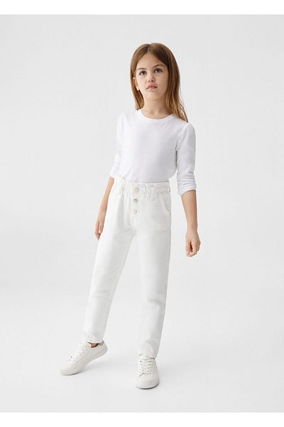 MANGO Pantaloni albi fete47014001