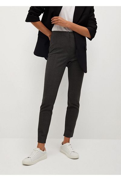 MANGO Woman Women's Gray Trousers 77872507