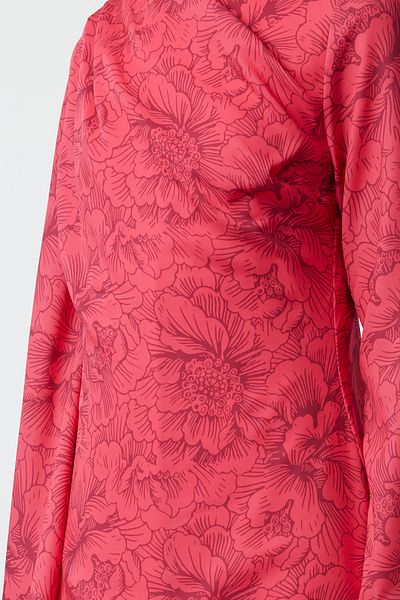 Trendyol Modest Βραδινό υφαντό ροζ φλοράλ μοτίβο - γιακάς σάλι TCTSS24DB00063