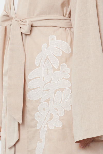 Trendyol Modest Tkané béžové vyšívané prádlo – čepice, Ferace a Abaya TCTSS24KK00010