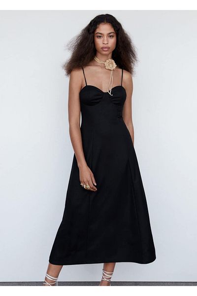 MANGO Woman Rochie corset evazată