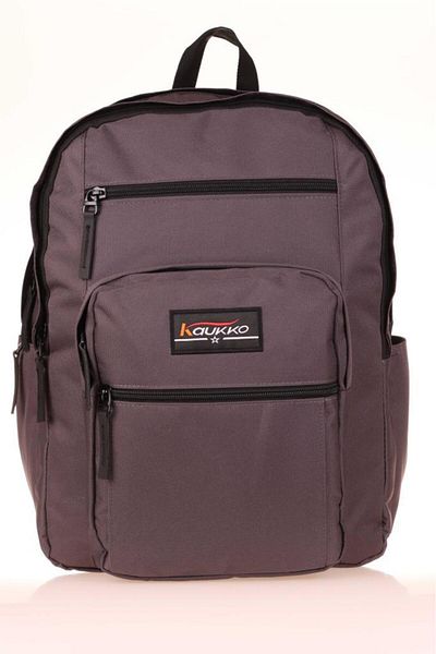 KAUKKO Gray School Backpack - Full Pocket K1600