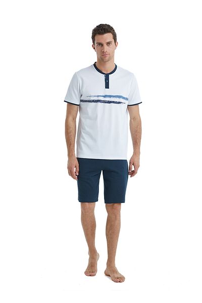 Blackspade Set pijamale alb pentru bărbați 40496