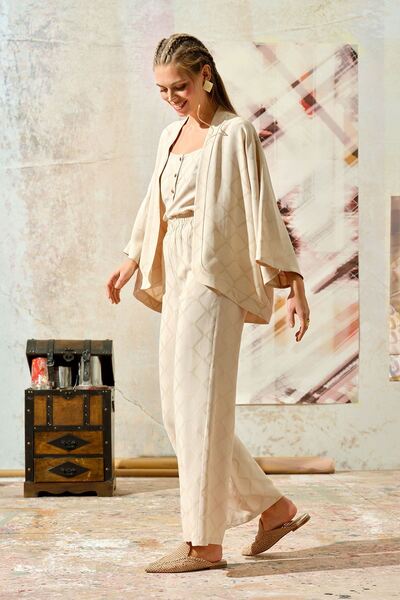 UPGRADE Μπεζ κιμονό βισκόζης