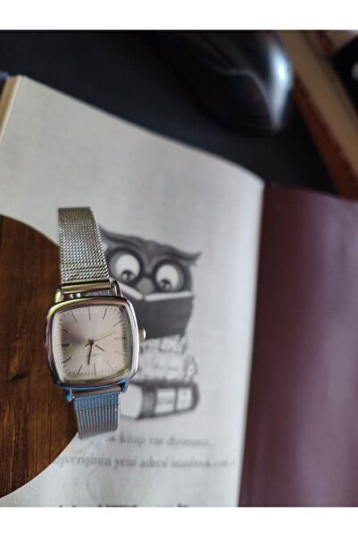 QUARTZ Hasır Kordon Kare Minimal Model Saat