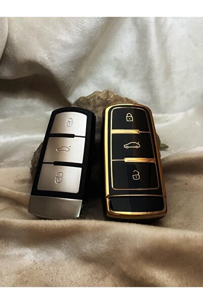 NADİR حافظة مفاتيح سيليكون نانو سوداء متوافقة مع فولكس فاجن