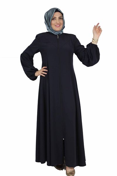 Bluence معطف علوي نسائي بسحاب وياقة أمامية باللون الأزرق الداكن