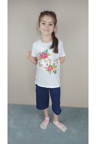 Bluence Set capri alb din bumbac pentru chelneriță