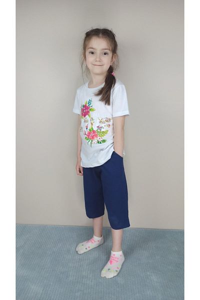 Bluence Set capri alb din bumbac pentru chelneriță