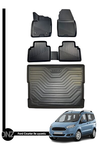 Black Gold Ford Courier 3D Kauçuk Paspas + Bagaj Havuzu Set Dea