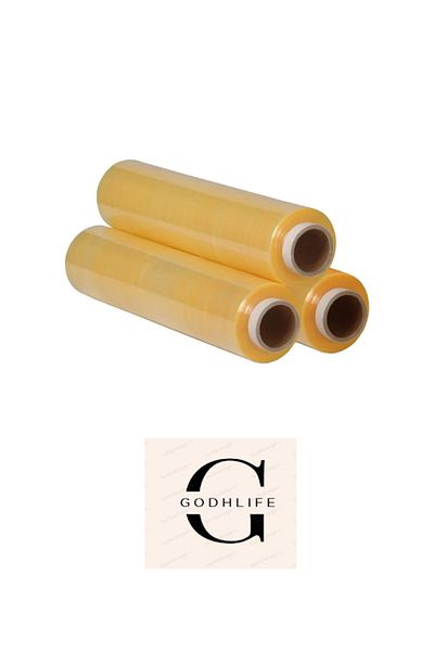 GODHLIFE Yellow Food Polyethylene + QUALITY Stretch Film 30 Cm X 8 Mic X 300 Meters 3 Pieces