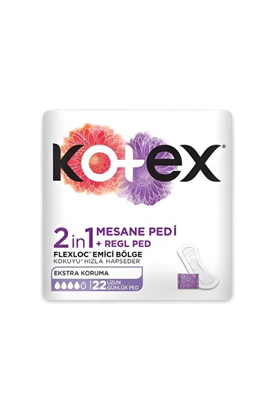 Kotex 2in 1 Regl + Mesane Günlük Ped 22li