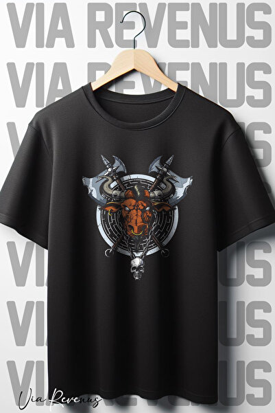 Vordevia Tricou oversize negru cu imprimeu Balta și Taurul