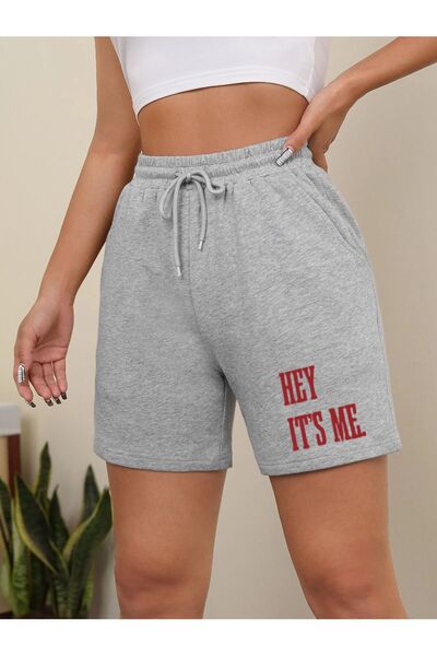 FECCY Kadın Hey its Me Baskılı Şort