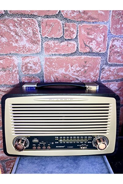 doğan hediyelik BÜYÜK BOY NOSTALJİK GÖRÜNÜMLÜ AHŞAP BLUETOOTH USB SD CARD RAD...