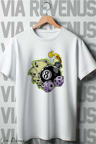 Vordevia Λευκό μπλουζάκι Oversize - Luck Printed