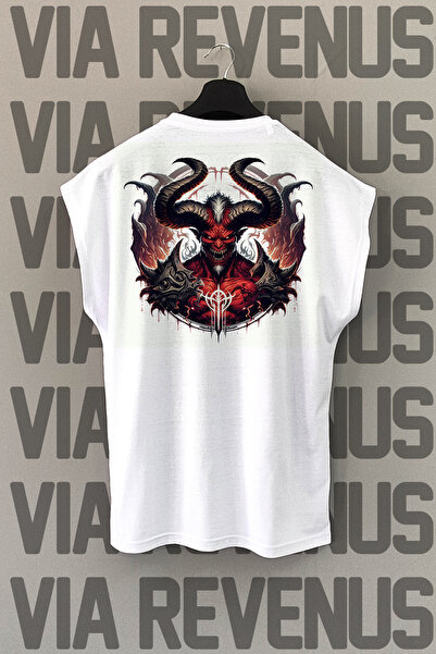 Vordevia Bela majica "White Devil Back Štampano" - bez rukava