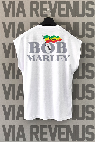 Vordevia Bela sportska majica - Bob Marley leđa Štampano , bez rukava