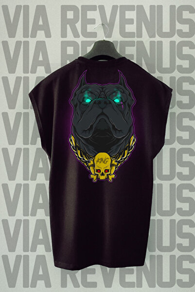 Vordevia Pitbull King Μαύρο αθλητικό μπλουζάκι - Πίσω στάμπα, μηδενικά μανίκια